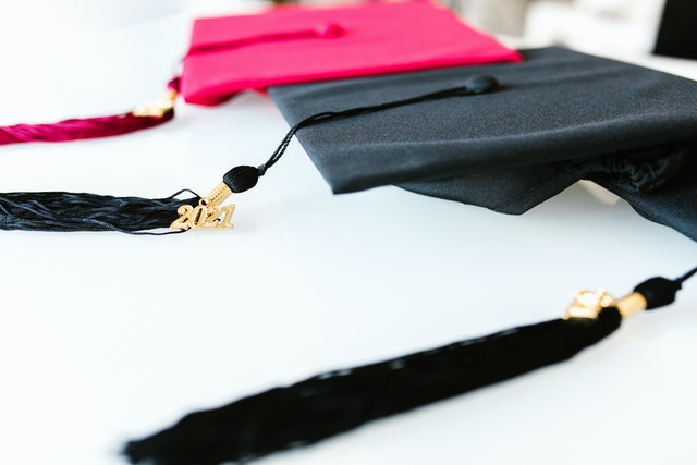 Kitten and her owner graduated together